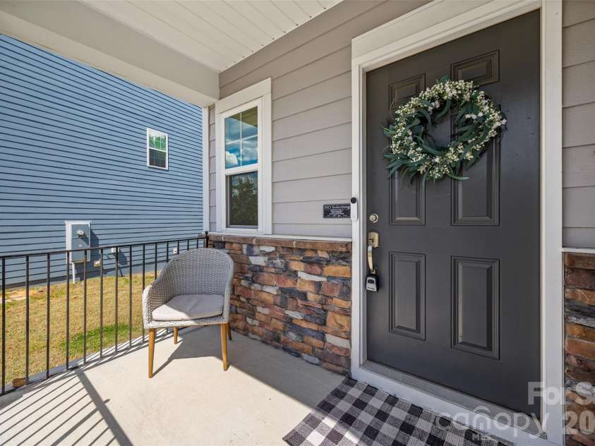 2742 Oldfield Drive, Monroe, NC 28110.  MLS# CAR4365069, YatesRealty ID 20025. Covered Front Porch