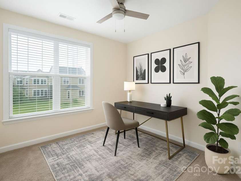 23112 Clarabelle Drive, Charlotte, NC 28273.  MLS# CAR4244219, YatesRealty ID 20035. Bedroom 2 (virtually staged as an office)