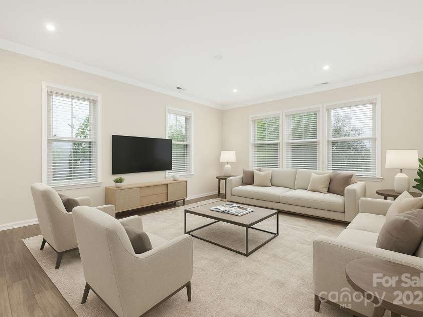 23112 Clarabelle Drive, Charlotte, NC 28273.  MLS# CAR4244219, YatesRealty ID 20035. Living room (virtually staged)
