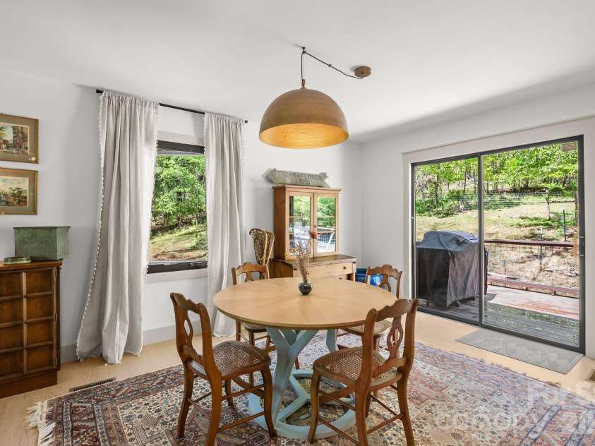 75 High Valley Estates Drive, Alexander, NC 28701.  MLS# CAR4372479, YatesRealty ID 20036. Dining area opens to new back deck