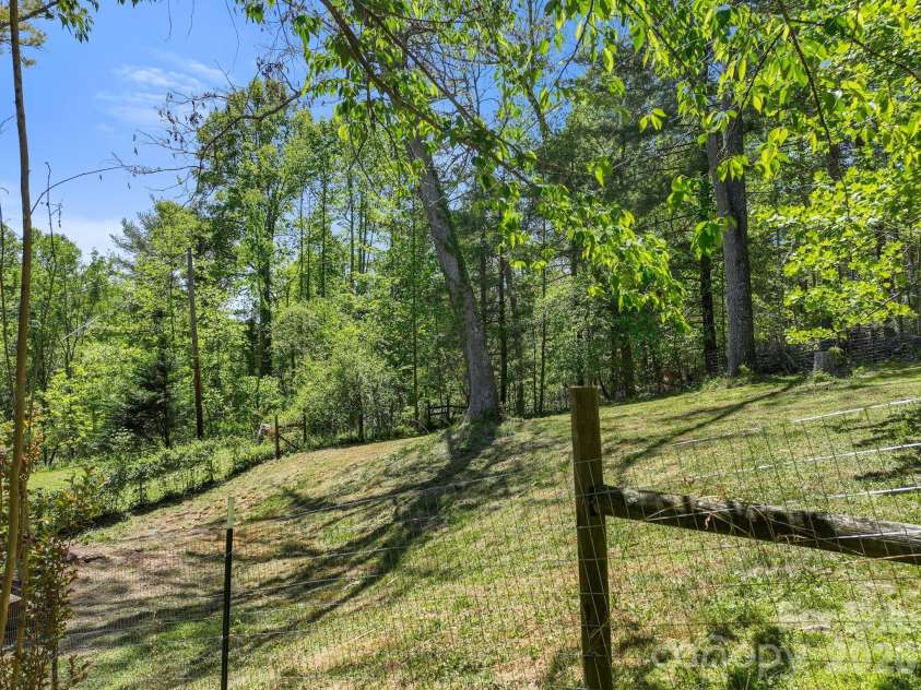 75 High Valley Estates Drive, Alexander, NC 28701.  MLS# CAR4372479, YatesRealty ID 20036. Side yard beyond the dog yard