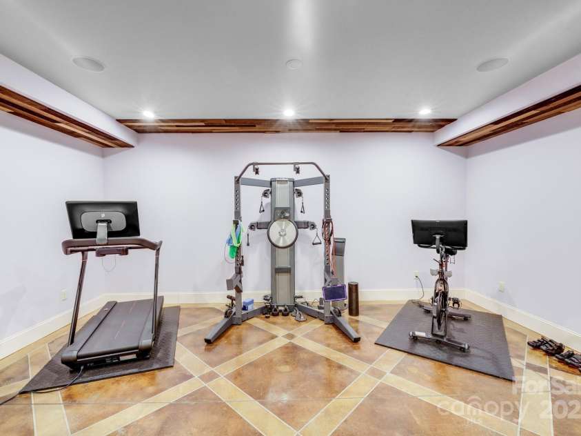 4071 King Wilkinson Road, Lincolnton, NC 28092.  MLS# CAR4241199, YatesRealty ID 20053. Additional flex room in basement with new barn door