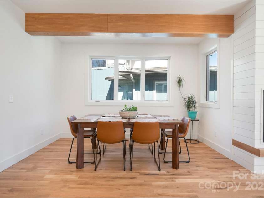 13 Orrinel Way, Asheville, NC 28806.  MLS# CAR4229136, YatesRealty ID 2006. Exposed Beam Highlights Dining Area