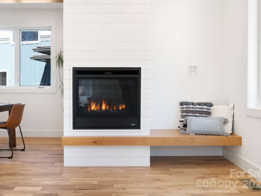 13 Orrinel Way, Asheville, NC 28806.  MLS# CAR4229136, YatesRealty ID 2006. Shiplap-Surround Gas Fireplace and Built-In Bench Seating