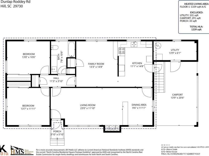 1169 Dunlap Roddey Road, Rock Hill, SC 29730.  MLS# CAR4374265, YatesRealty ID 20091. Floor plan