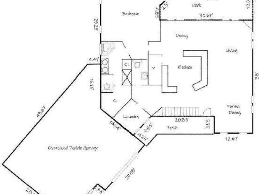 5690 Anchor Drive, Granite Falls, NC 28630.  MLS# CAR4252807, YatesRealty ID 20124. Main Level Floor Plan