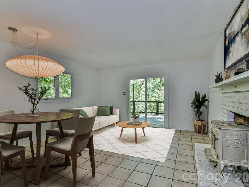 1 Hillcrest Lane, Black Mountain, NC 28711.  MLS# CAR4368421, YatesRealty ID 20131. Virtually Staged Dining Area