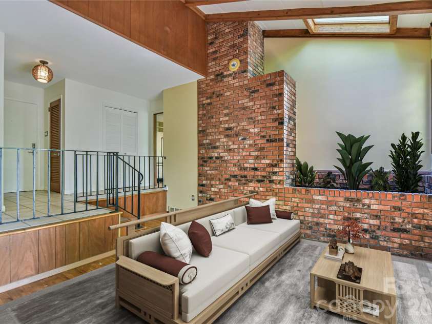 1 Hillcrest Lane, Black Mountain, NC 28711.  MLS# CAR4368421, YatesRealty ID 20131. Virtually Staged Living Room