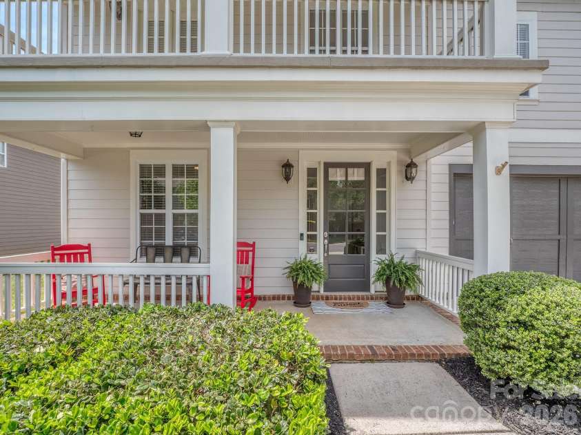 2008 Shalford Lane, Matthews, NC 28104.  MLS# CAR4364592, YatesRealty ID 20137. Covered front porch 