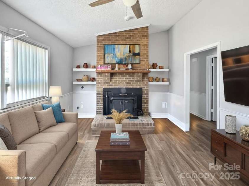 2316 Woodfield Circle, Gastonia, NC 28056.  MLS# CAR4266028, YatesRealty ID 20157. Virtually staged Living room