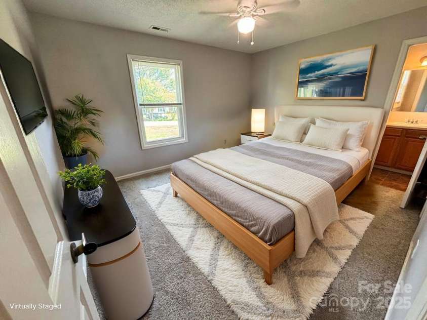 2316 Woodfield Circle, Gastonia, NC 28056.  MLS# CAR4266028, YatesRealty ID 20157. Virtually staged Primary bedroom