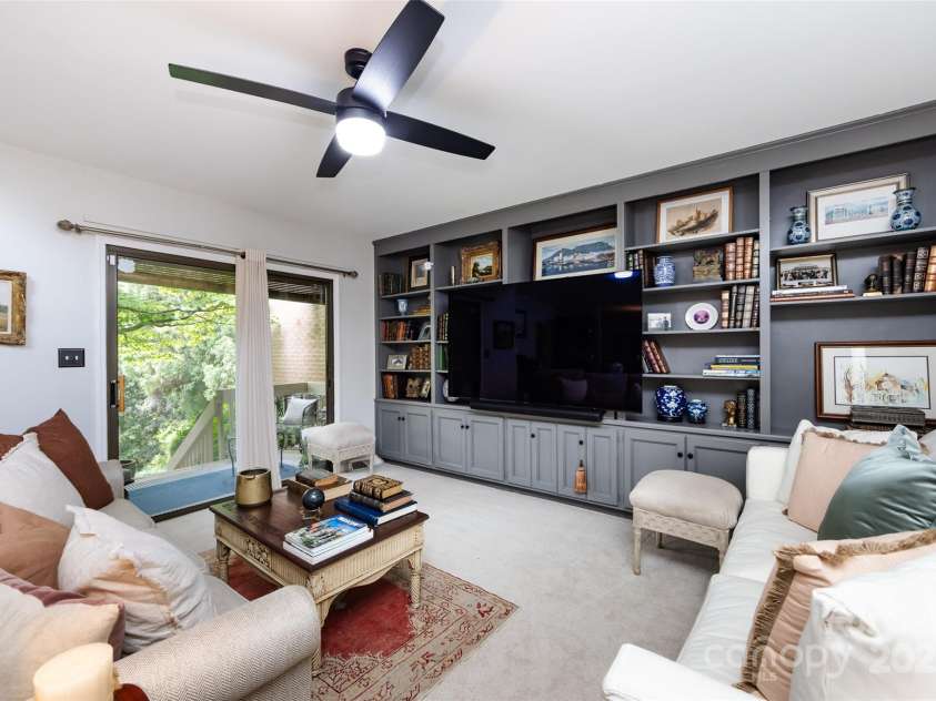 5128 Dunes Court, Charlotte, NC 28226.  MLS# CAR4249408, YatesRealty ID 20161. Den with sliding doors to the Back Deck