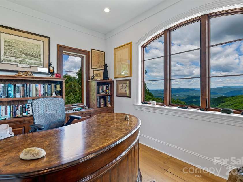278 Snow Ridge Drive, Hendersonville, NC 28792.  MLS# CAR4221130, YatesRealty ID 20164. Home office with long range northern views.