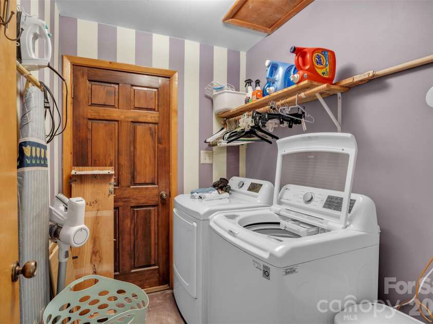 15 Mull Drive, Taylorsville, NC 28681.  MLS# CAR4333545, YatesRealty ID 2021. Laundry area with included washer & dryer that are approximately 5 years old