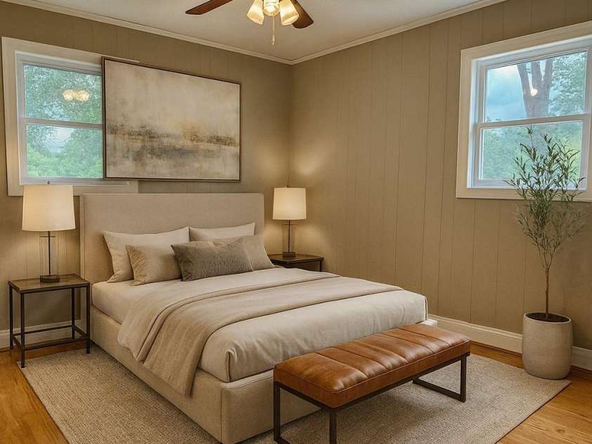 808 Mark Street, Belmont, NC 28012.  MLS# CAR4294048, YatesRealty ID 2021. Virtually Staged Primary Bedroom