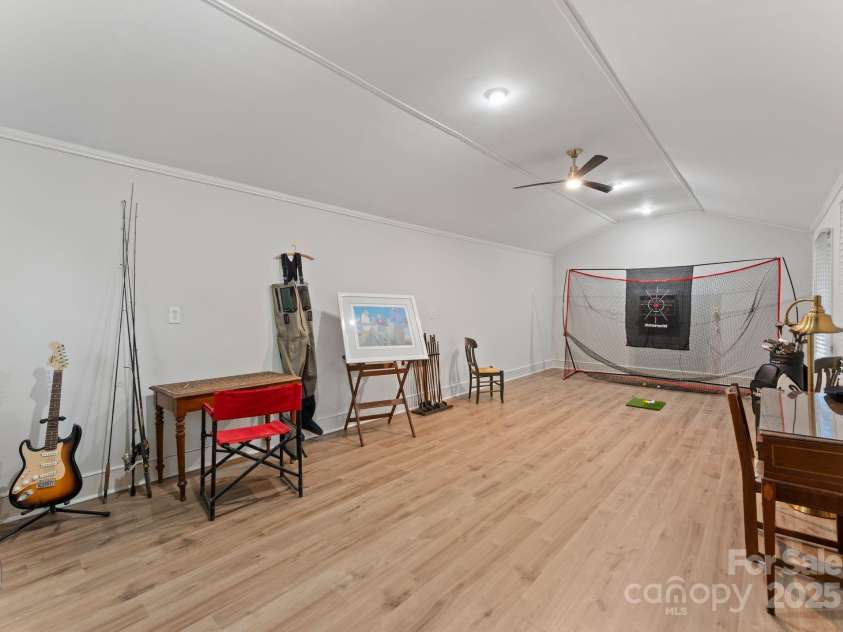 200 Highland Forest Drive, Charlotte, NC 28270.  MLS# CAR4242053, YatesRealty ID 20236. 14x30 she shed with cathedral ceiling, temperature control unit, and LVP flooring (excluded from heatedsquare footage).