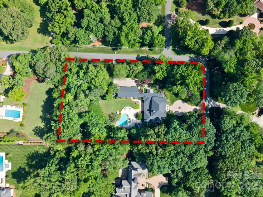 200 Highland Forest Drive, Charlotte, NC 28270.  MLS# CAR4242053, YatesRealty ID 20236. Aerial view of the full property.