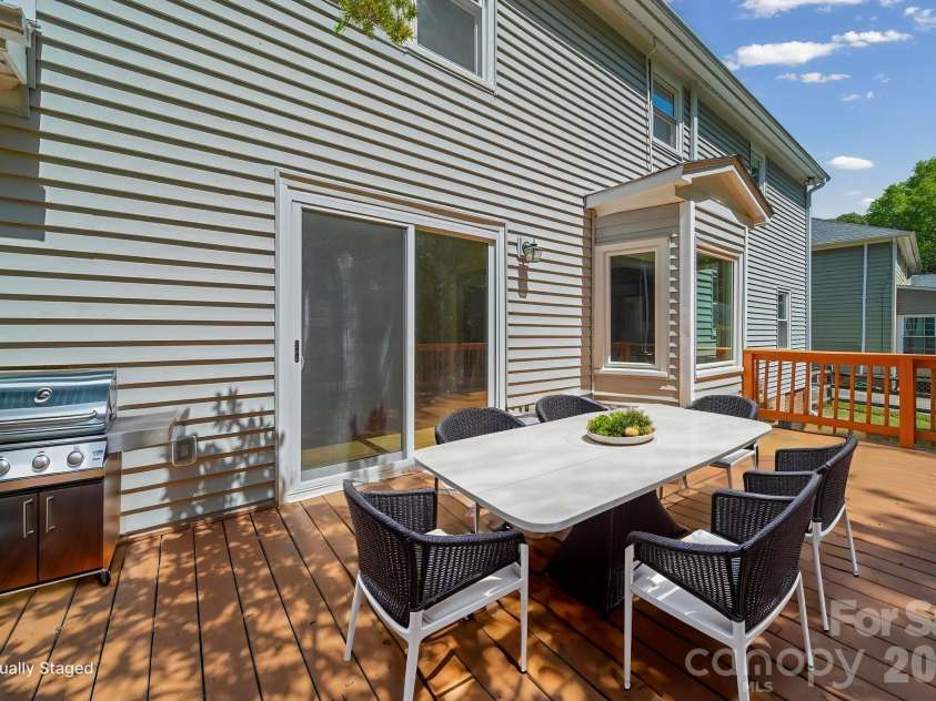 6520 Dougherty Drive, Charlotte, NC 28213.  MLS# CAR4377449, YatesRealty ID 20248. Back deck (virtually staged)