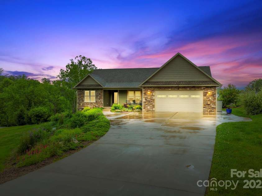 288 Ollie Weaver Road, Weaverville, NC 28787.  MLS# CAR4269198, YatesRealty ID 20259. Ollie Weaver at night w/landscape lights