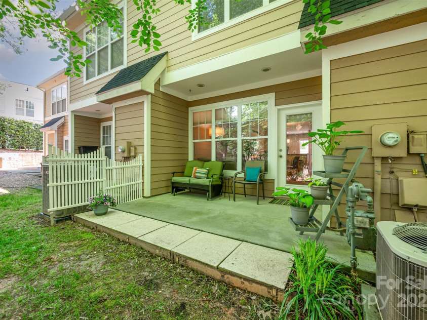 15318 Coventry Court Lane, Charlotte, NC 28277.  MLS# CAR4252631, YatesRealty ID 20270. Rear Private Patio Which Overlooks Woods