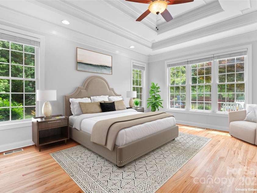 9112 Butterfly Court, Gastonia, NC 28056.  MLS# CAR4267047, YatesRealty ID 20271. Virtually staged Primary on Main Floor.