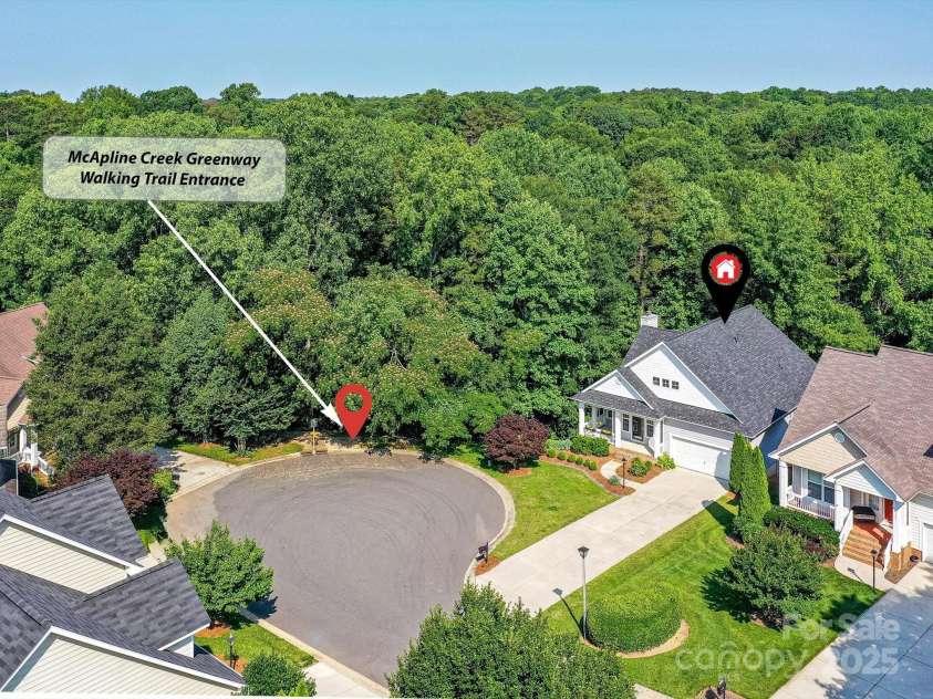 2215 Henery Tuckers Court, Charlotte, NC 28270.  MLS# CAR4267429, YatesRealty ID 20299. Drone View
