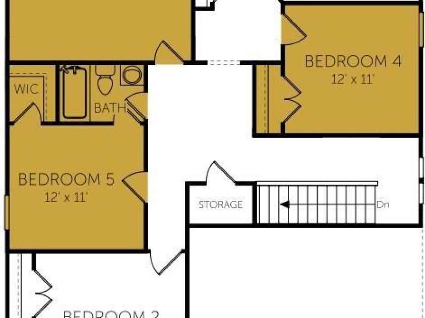 159 Ella Claire Drive, York, SC 29745.  MLS# CAR4203629, YatesRealty ID 20306. 2nd Floor Layout