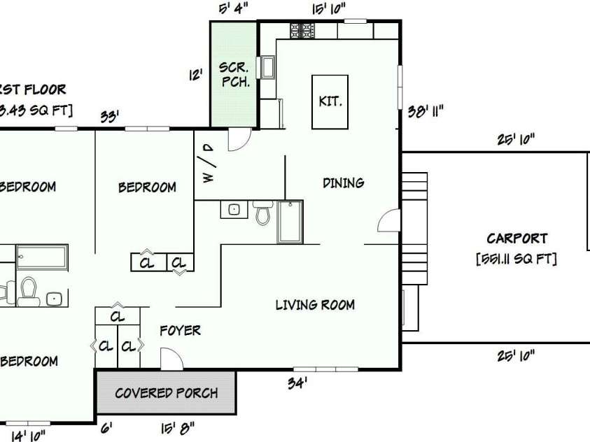 1425 5th Street, Hickory, NC 28601.  MLS# CAR4351835, YatesRealty ID 20337. Floor Plan