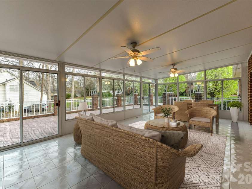 3100 Shady Grove Lane, Matthews, NC 28104.  MLS# CAR4355389, YatesRealty ID 20351. Virtually Staged Screen Porch