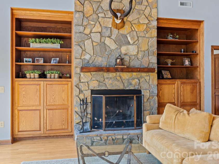 307 Stillwater Road, Troutman, NC 28166.  MLS# CAR4360560, YatesRealty ID 20352. Stone Fireplace