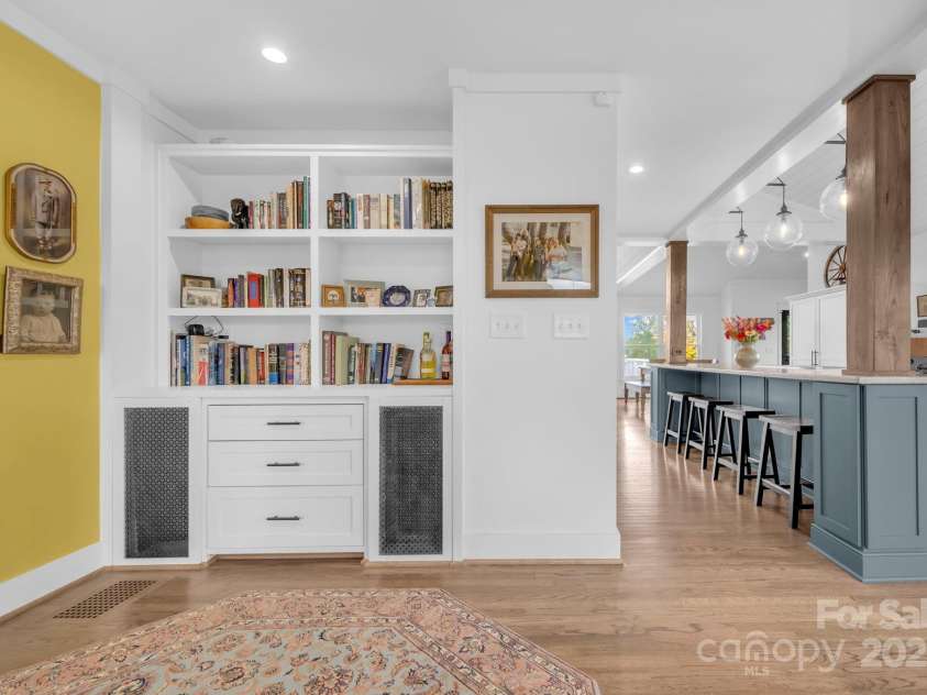 1260 Beaver Island Trail Road, Walnut Cove, NC 27052.  MLS# CAR4325171, YatesRealty ID 2036. Sitting room adjacent to foyer w/ built in display shelves/bookcase and cabinet storage