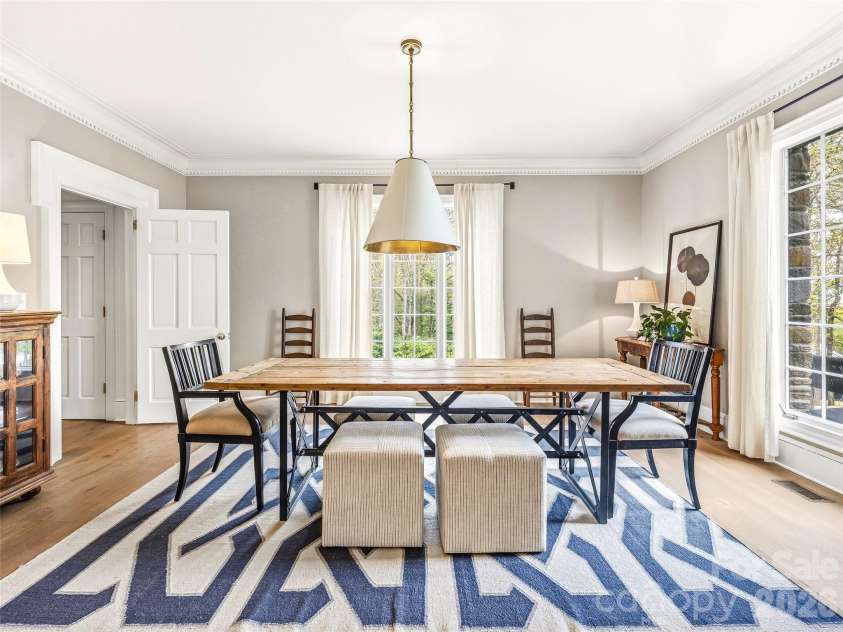 10 Kalimar Heights, Hendersonville, NC 28739.  MLS# CAR4376746, YatesRealty ID 20362. Light filled dining room with plenty of space for guests and entertaining. 