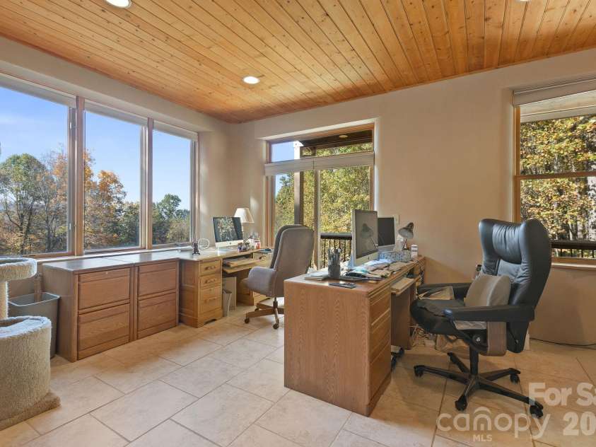 97 Old Cove Road, Black Mountain, NC 28711.  MLS# CAR4359155, YatesRealty ID 20366. Study/flex with amazing views on main floor