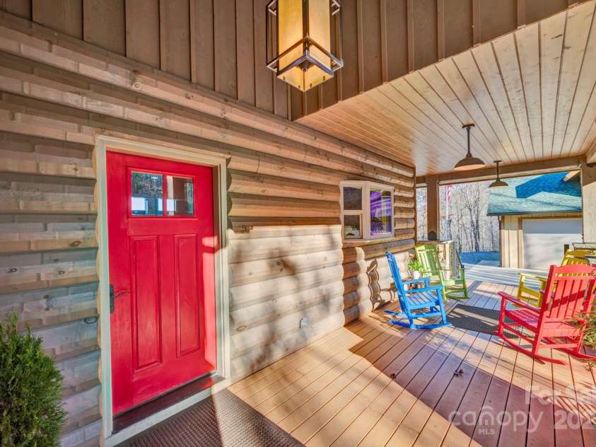 146 Sarinac Drive, Bostic, NC 28018.  MLS# CAR4327091, YatesRealty ID 2037. White Pine Half log siding and LP Smartside Wood siding and stone accents