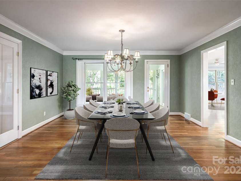 54 Fairway Road, Asheville, NC 28804.  MLS# CAR4238244, YatesRealty ID 2037. Dining Room - Virtual Staging.