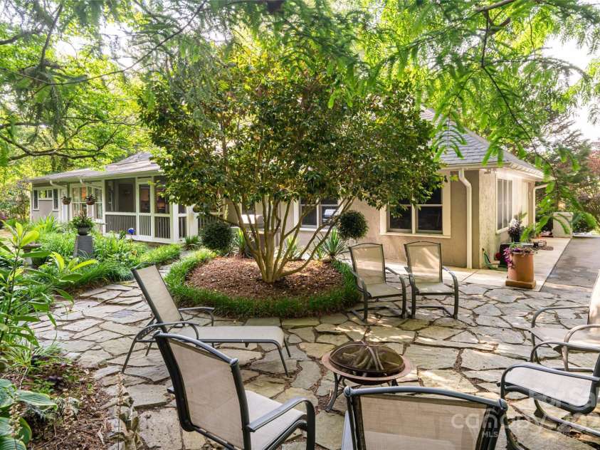 54 Fairway Road, Asheville, NC 28804.  MLS# CAR4238244, YatesRealty ID 2037. Rear patio area, great entertaining space. 