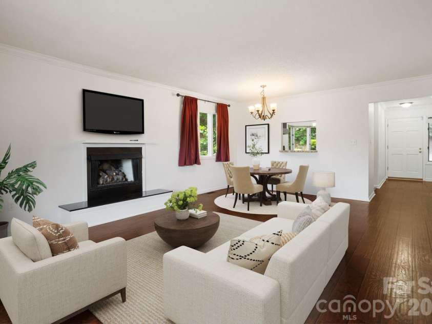 305 Piney Mountain Drive, Asheville, NC 28805.  MLS# CAR4380545, YatesRealty ID 20378. Living room (virtually staged)