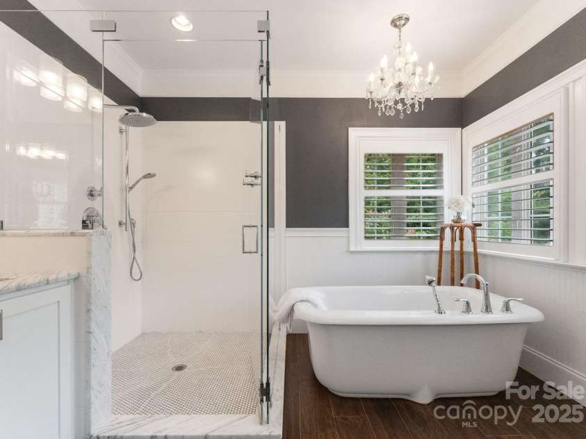 239 Kimberly Road, Davidson, NC 28036.  MLS# CAR4288776, YatesRealty ID 2038. Soaking tub and separate shower