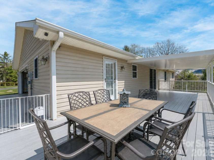 476 Jackson Loop Road, Flat Rock, NC 28731.  MLS# CAR4363362, YatesRealty ID 20386. Back Deck with Covered area