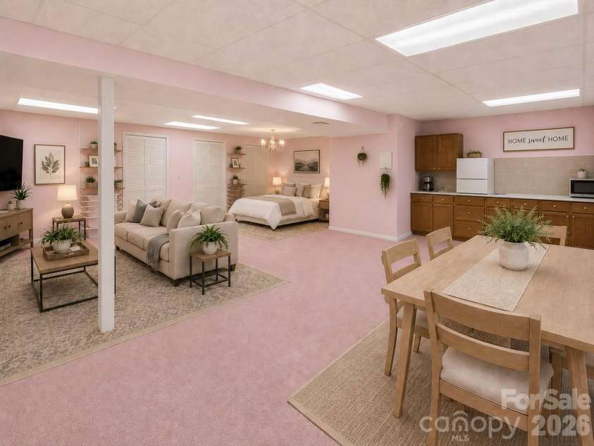 476 Jackson Loop Road, Flat Rock, NC 28731.  MLS# CAR4363362, YatesRealty ID 20386. Virtually Staged Basement/ In Law Suite