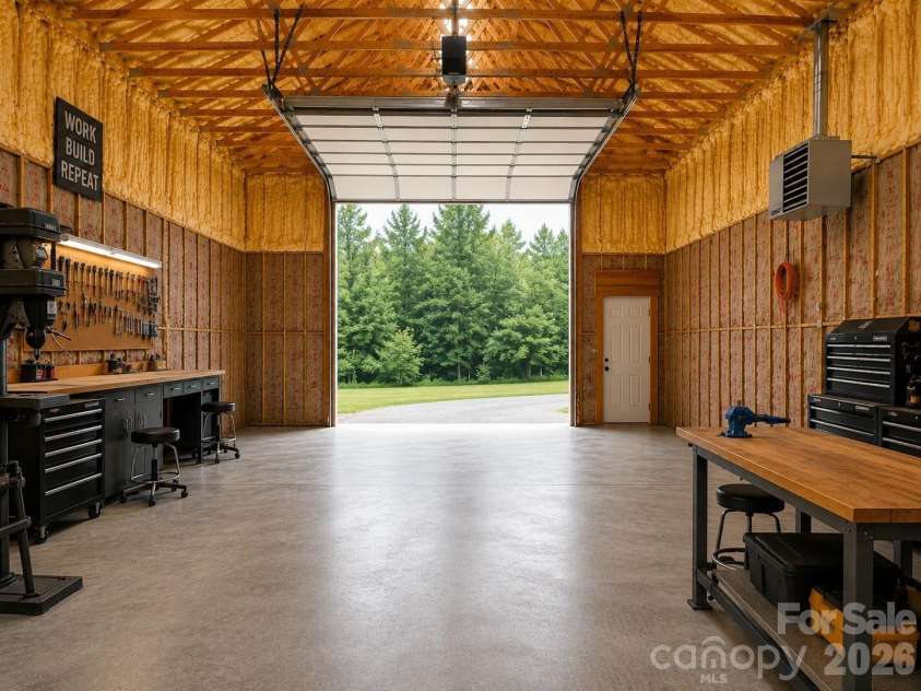 476 Jackson Loop Road, Flat Rock, NC 28731.  MLS# CAR4363362, YatesRealty ID 20386. Virtually Staged Workshop