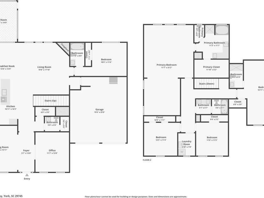 1034 Currituck Way, York, SC 29745.  MLS# CAR4239993, YatesRealty ID 20391. Floorplan