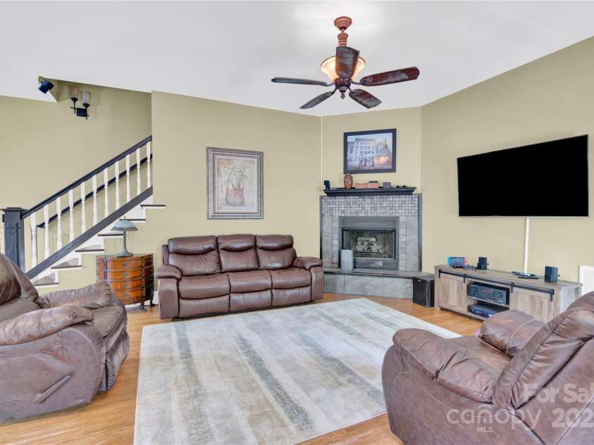 267 Ikerd Drive, Concord, NC 28025.  MLS# CAR4264417, YatesRealty ID 20402. Living room with Gas Fireplace
