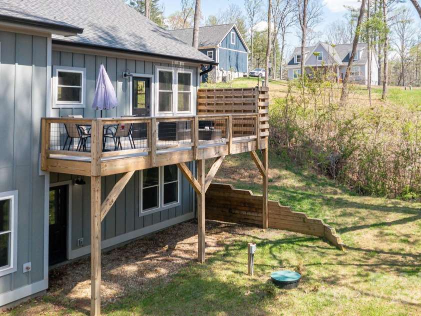 209 Fall Leaves Drive, Fairview, NC 28730.  MLS# CAR4312679, YatesRealty ID 20427. Back deck space.