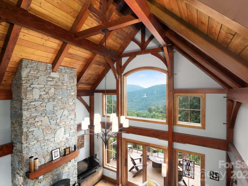 499 Warbler Lane, Black Mountain, NC 28711.  MLS# CAR4230547, YatesRealty ID 2045. Pine tongue and groove ceiling