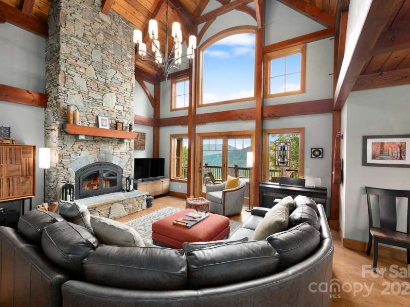 499 Warbler Lane, Black Mountain, NC 28711.  MLS# CAR4230547, YatesRealty ID 2045. Spacious living area with mountain views