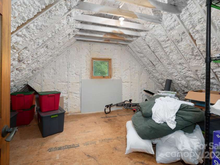 499 Warbler Lane, Black Mountain, NC 28711.  MLS# CAR4230547, YatesRealty ID 2045. Two Attic Rooms ready for flooring and walls