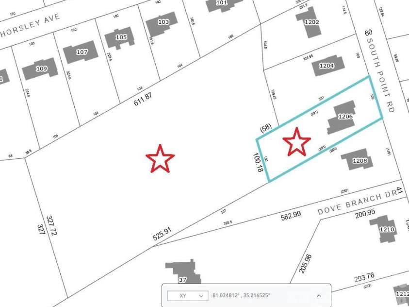 1206 South Point Road, Belmont, NC 28012.  MLS# CAR4373430, YatesRealty ID 20452. Sale includes 2 parcels.