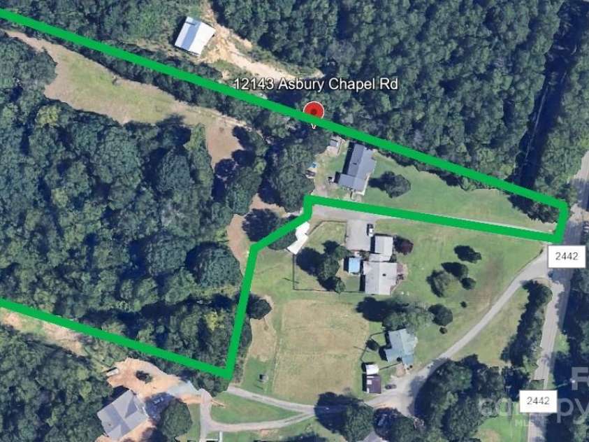 12143 Asbury Chapel Road, Huntersville, NC 28078.  MLS# CAR4270070, YatesRealty ID 20452. Approximate property lines