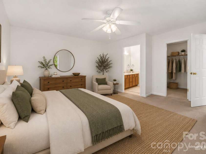206 Waters Edge Drive, Weaverville, NC 28787.  MLS# CAR4359205, YatesRealty ID 20466. Virtually Staged Primary Bedroom.
